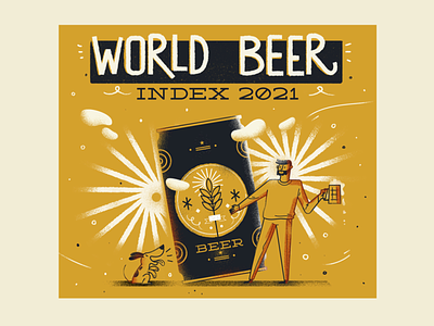 :::World Beer Index::: beer beer can beer label dog happy illustration infographic man photoshop vector