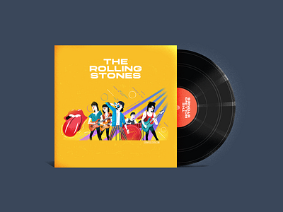:::The Rolling Stones - vinyl record illustration::: cover illustration infographic music bands music group rock rolling stones vinyl record