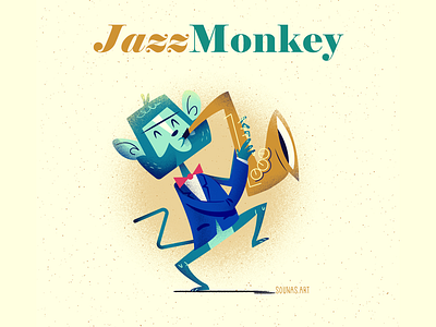 :::Jazz Monkey | Animal Band::: ape character happy illustration jazz music monster music player saxophone vector vector art