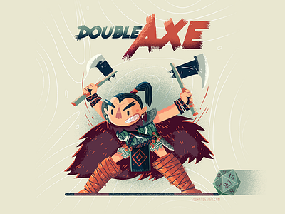 :::Double-Axe Warrior::: axe board game character concept dnd fighter illustration mini character warrior