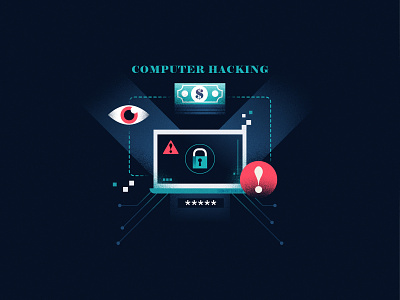 :::Computer Hacking::: breach computer computer system data design hack illustration privacy spy spyware vector vector graphic
