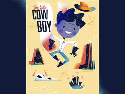 :::The little cowboy::: children book illustration cowboy desert illustrator kids storybook vector