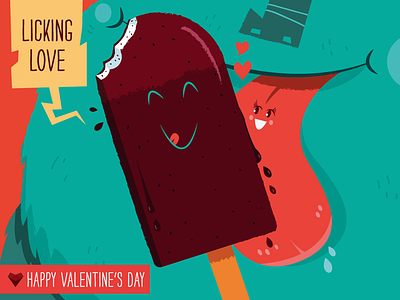 Licking Love - card #2 of 6 cute delicious ice cream lick love melting monster tongue valentine yummy