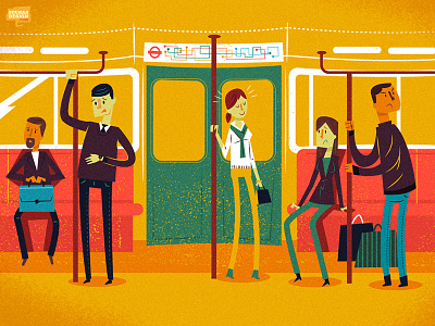 Commuter stress anxious mindful people realx stress subway train tube