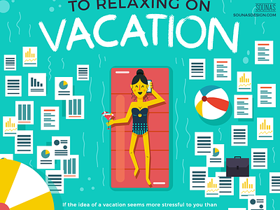 ::::Workaholic Vacation::: away drink holiday infographic office pool relax sea summer vacation work