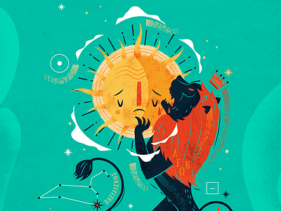 :::Lion Devouring The Sun::: alchemy illustration lion sun zodiac