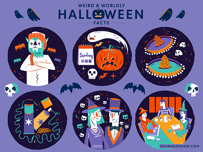 :::Halloween Illustrations - part C::: costumes halloween law outfit pumpkin sobreros witch wolfman