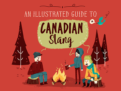 :::Canadian slang::: campfire canada cold fire forest infographic slang