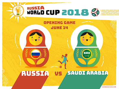 :::World Cup 2018 Infographic - Opening match::: babushka football goal illustration infographic match russia russian dolls schedule world cup