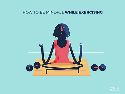 :::Mindful illustration - exercise::: breath exercise gym relax workout yoga