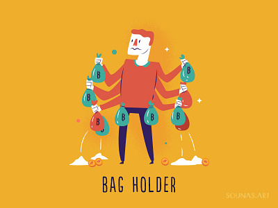 :::Cryptocurrency Slang - Bag Holder::: bag bitcoin coin crypto holder rekt sands