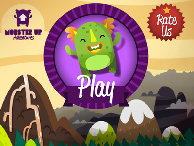 Monster Up -preview button cartoon character game monster monster up ui