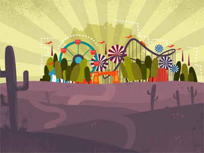 Promised Land desert editorial illustration luna park promised land