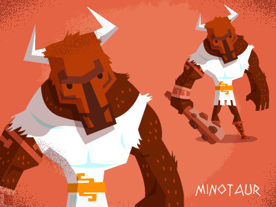 Minotaur editorial greek illustration monster myth mythology