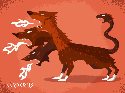 Cerberus creature editorial greek illustration myth mythology