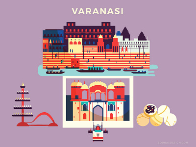 :::Travel posters - Varanasi::: buildings exotic ganga aarti india kachori ramnagan fort travel