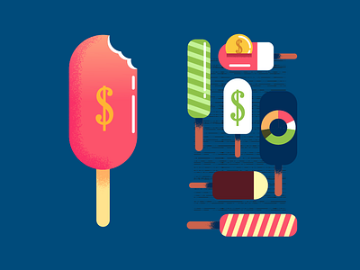 :::Financial popsicles::: dollar economy financial ice cream money