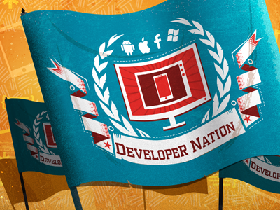 Developer Nation Flag developer flag laurel logo march mobile nation screen sign tablet tv