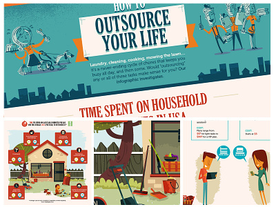 Outsource Your Life- Dashlane Infographic cost dashlane gardening house cleaning house tasks infographic man outsource services visually woman