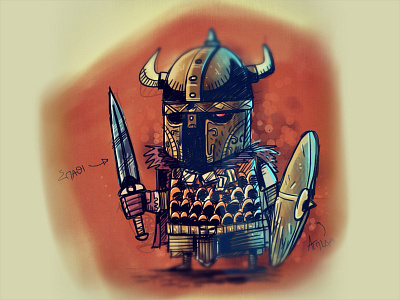 Warrior Sketch (on iPad) doodle draft ipad shield sketch sketchbook sword warrior wip