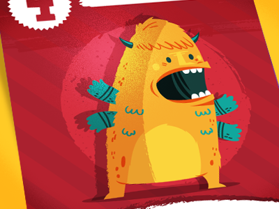 Monster Card #2 card game character hands happy little monster