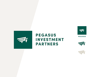 Pegasus Investment Partners Logo animal branding color design graphic design green icon logo neutral pegasus