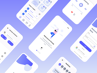 Thrively - A Wellness App app design health illustration mental health mobile typography ui ux wellness