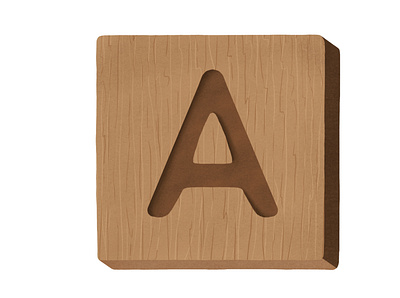 Wooden alphabet 3d alphabet branding character design game graphic design illustration logo poster realistic