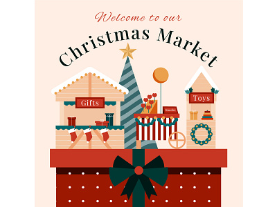 Christmas market christmas christmas tree gift illustration market