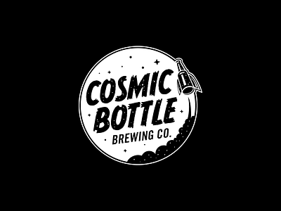 Cosmic Bottle Brewing Co. Logo beer branding brewery design graphic design icon illustration logo outer space space vector