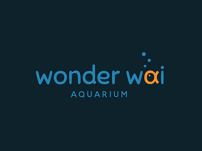 Wonder Wai Aquarium Logo aquarium branding design fish graphic design illustration logo vector
