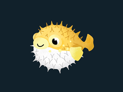 Puffer Fish branding design fish flat graphic design illustration ocean procreate sea texture vector