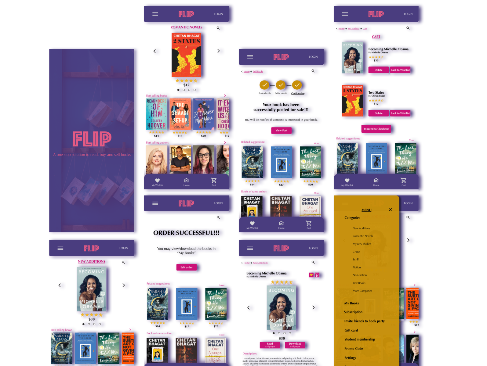 Flip The book lovers app by Vidhya on Dribbble