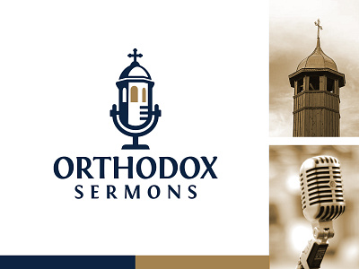 Orthodox Sermons Logo christian church coptic cross jesus logo mic microphone o orthodox podcast s sermon sermons
