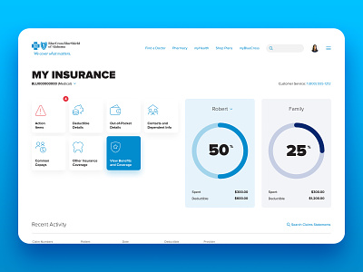 My Insurance design healthcare insurance interface medical ui web design