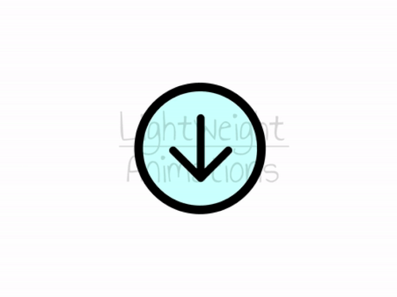 Animated Down Arrow Lottie Animation arrow arrows circle direction down down arrow download fade member navigation pointer