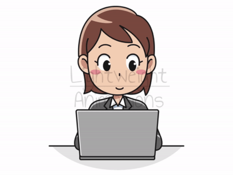 Business Woman Working On Laptop Lottie Animation avatar business businesswoman employee female girl laptop member office woman working