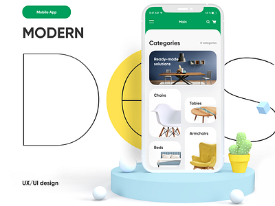 MODERN Designer furniture – UX/UI mobile app