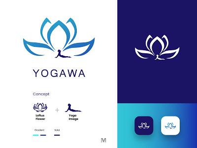 Yoga Logo Concept. design concept gradient logo yoga yoga app yoga logo yoga website