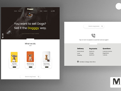 Landing Page UI for Dogggy branding front end dev graphic design home page landing page ui user website