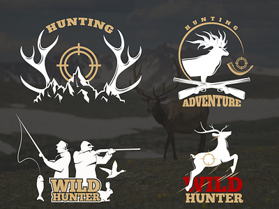 Hunting logo for Adventure branding design hunting illustration logo vector