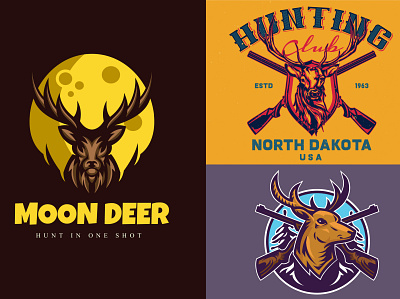 Hunter Logos for hunting clubs branding graphic design hunter logo hunting logo retro logo vector