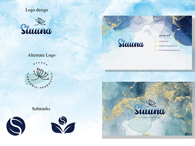 Water color and glitter business card design