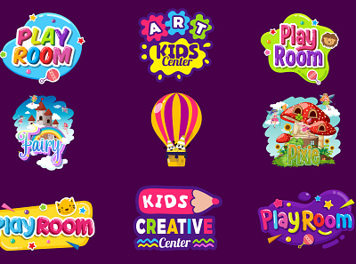 Logo concepts for kids youtube channel. branding graphic design kids kids logo logo maker pet games vector