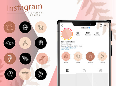 Instagram highlight cover icons design flat graphic design icons instagram highlight logo story highlight vector