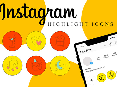 Instagram highlight icons branding design flat graphic design highlight icons icons instagram logo story cover vector