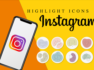 Highlight and story icons for instagram branding design flat graphic design highlight icons instagram logo story vector