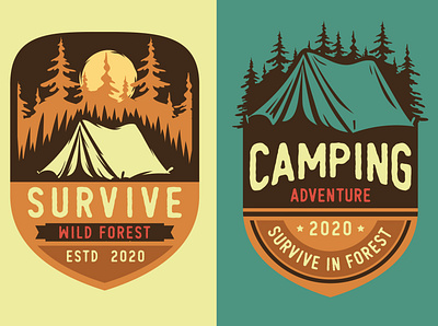 Adventure Camping Logo variations branding design graphic design illustration logo razaphics vector