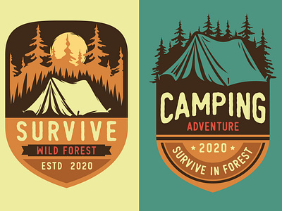 Adventure Camping Logo variations