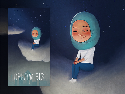 Dream Big (Poster) clouds dream painting